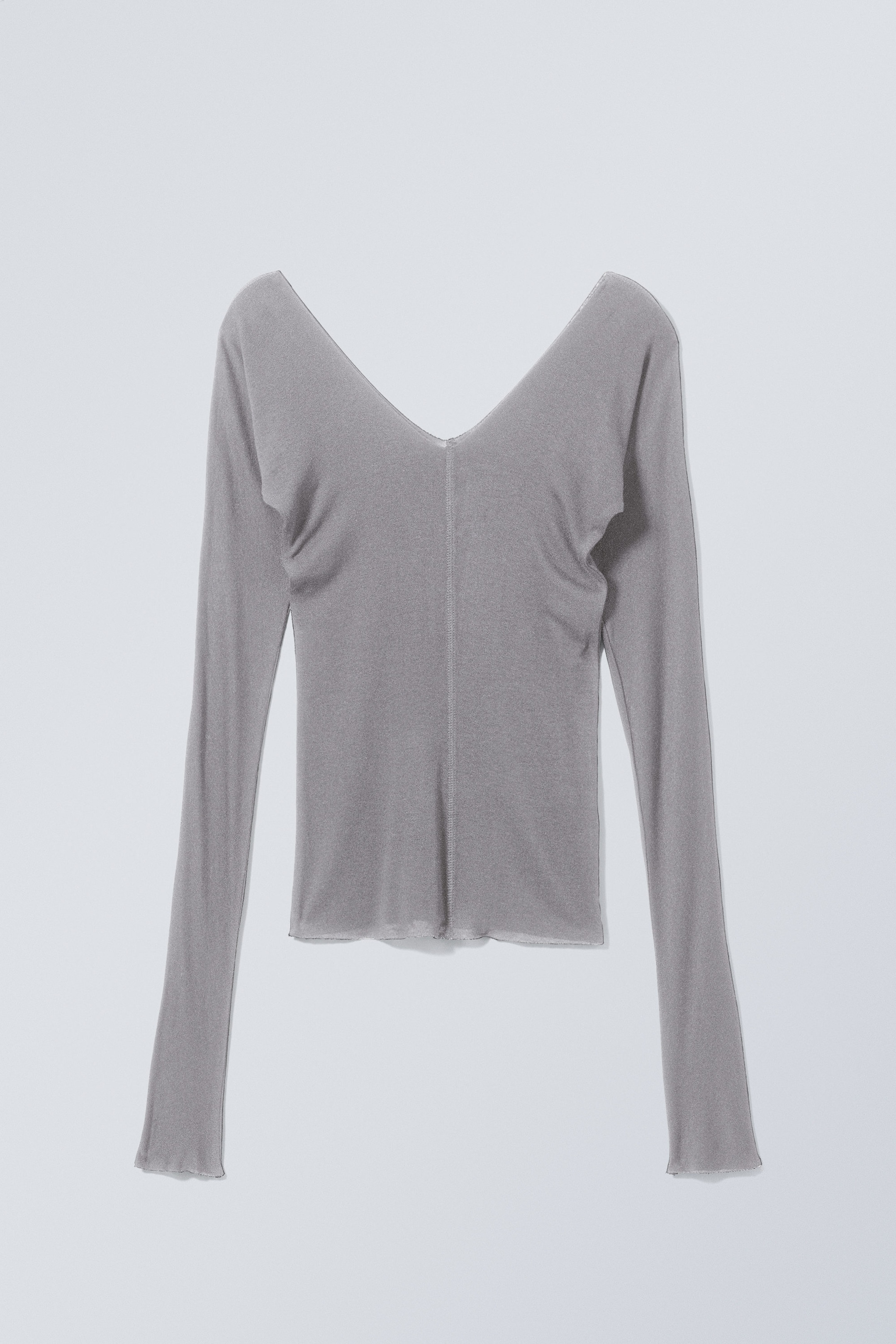 Dusty Grey - Yen Sheer Longsleeve Top