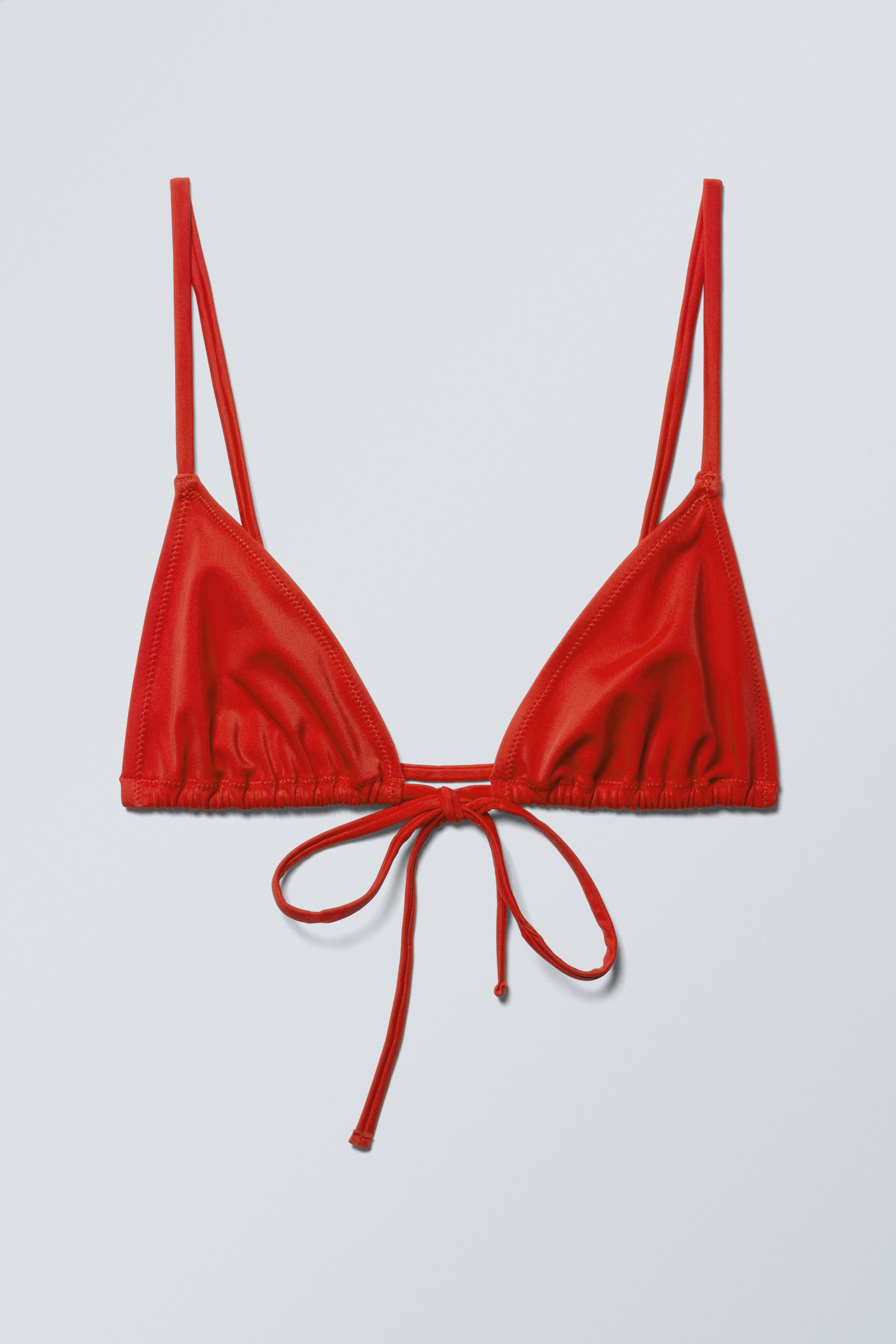 Bright Red - Triangle Bikini Top - 1