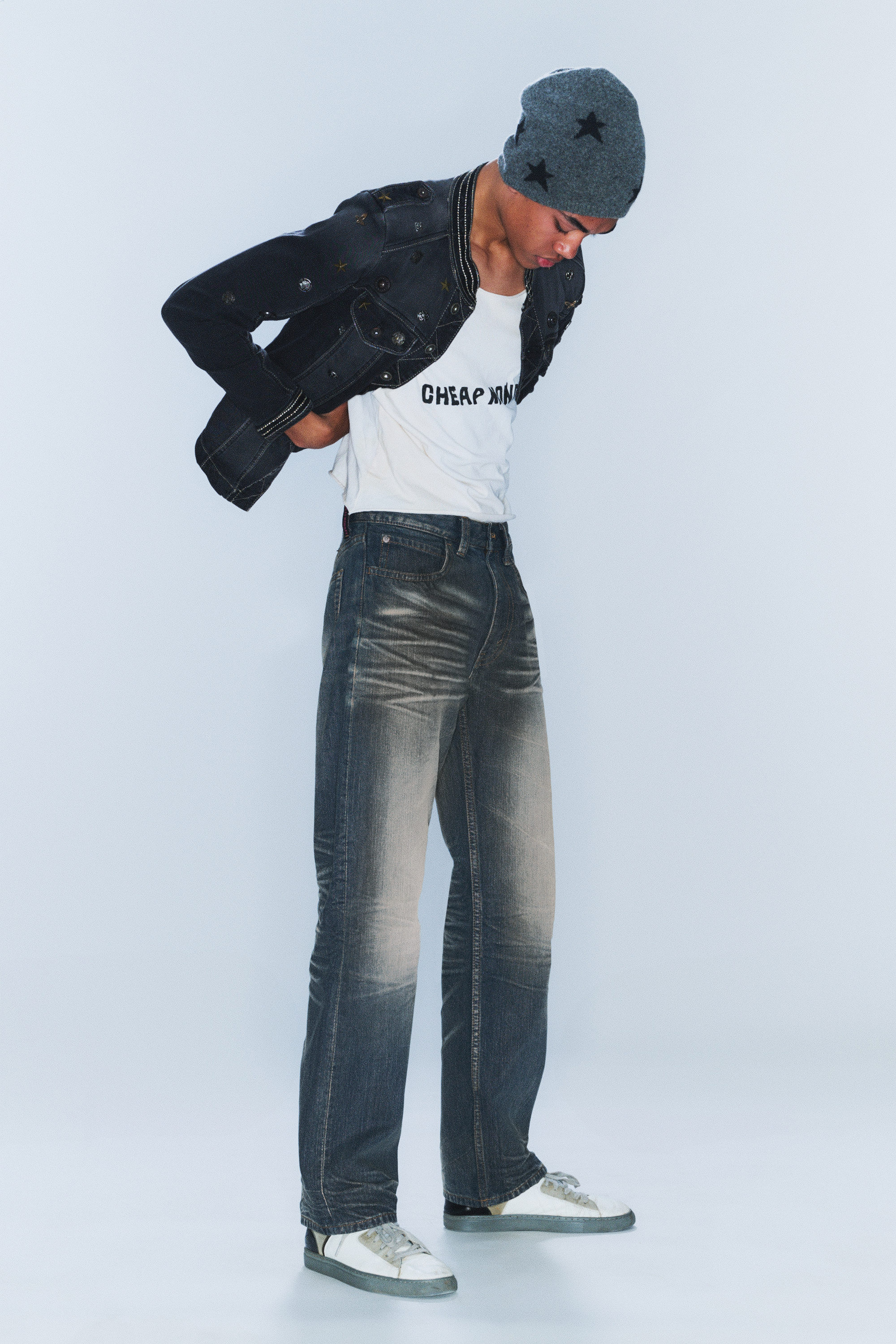 Steel Blue - Mellanblå - Anti Unisex Low Waist Regular Straight Jeans - 3