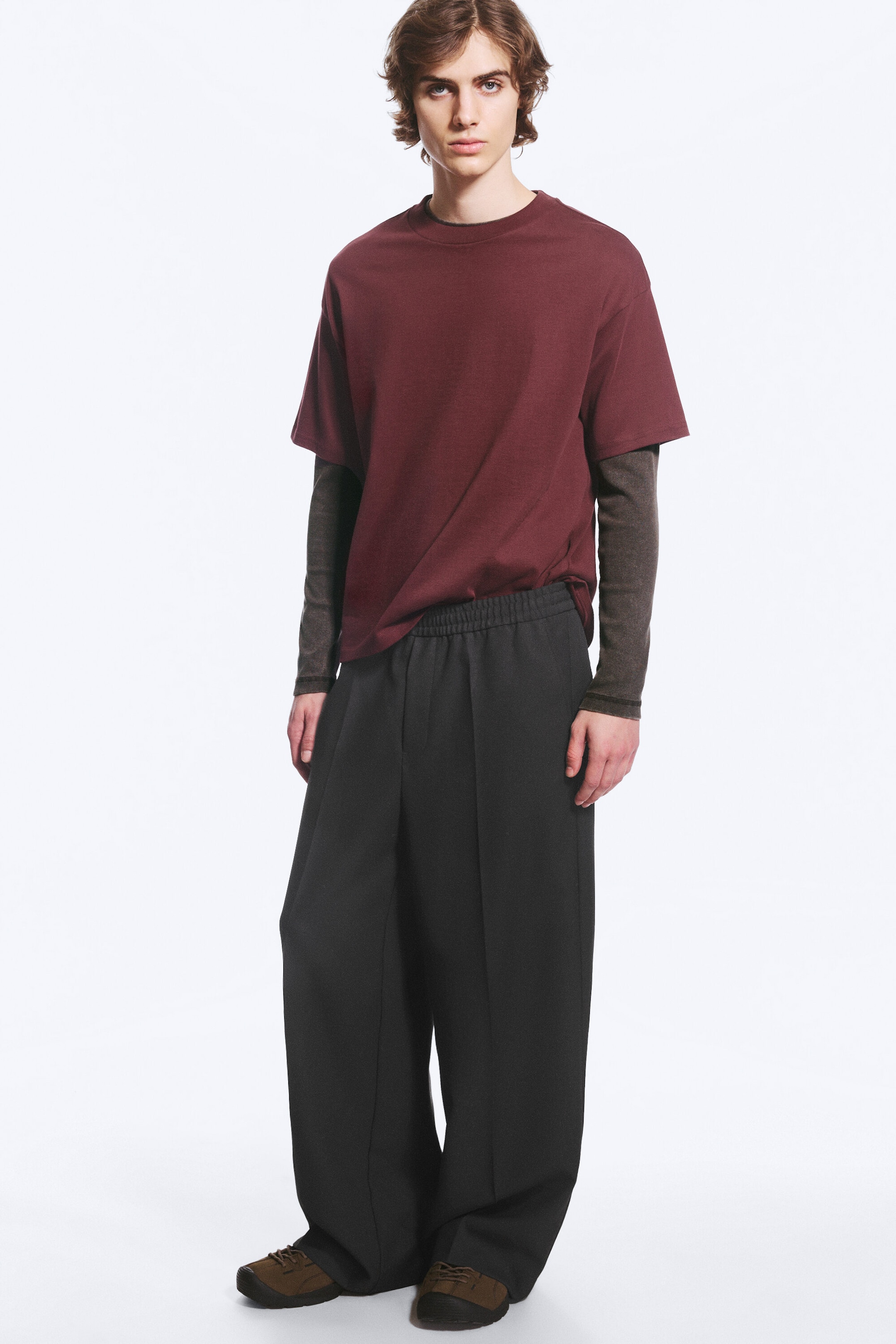 Black - Loose baggy pleated suit trousers - 2