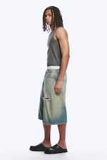 Honey Blue - Light Blue - Void Mid Rise Loose Long Denim Shorts - 3