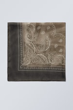 Dusty Brown - Printed Bandana Scarf - 1