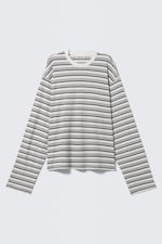 Black & White Stripes - T-shirt rayé manches longues coupe carrée - 0