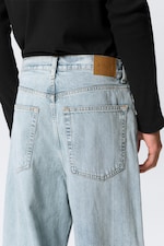 Dream Blue - Light Blue - Astro Mid Rise Loose Baggy Leg Unisex Jeans - 5