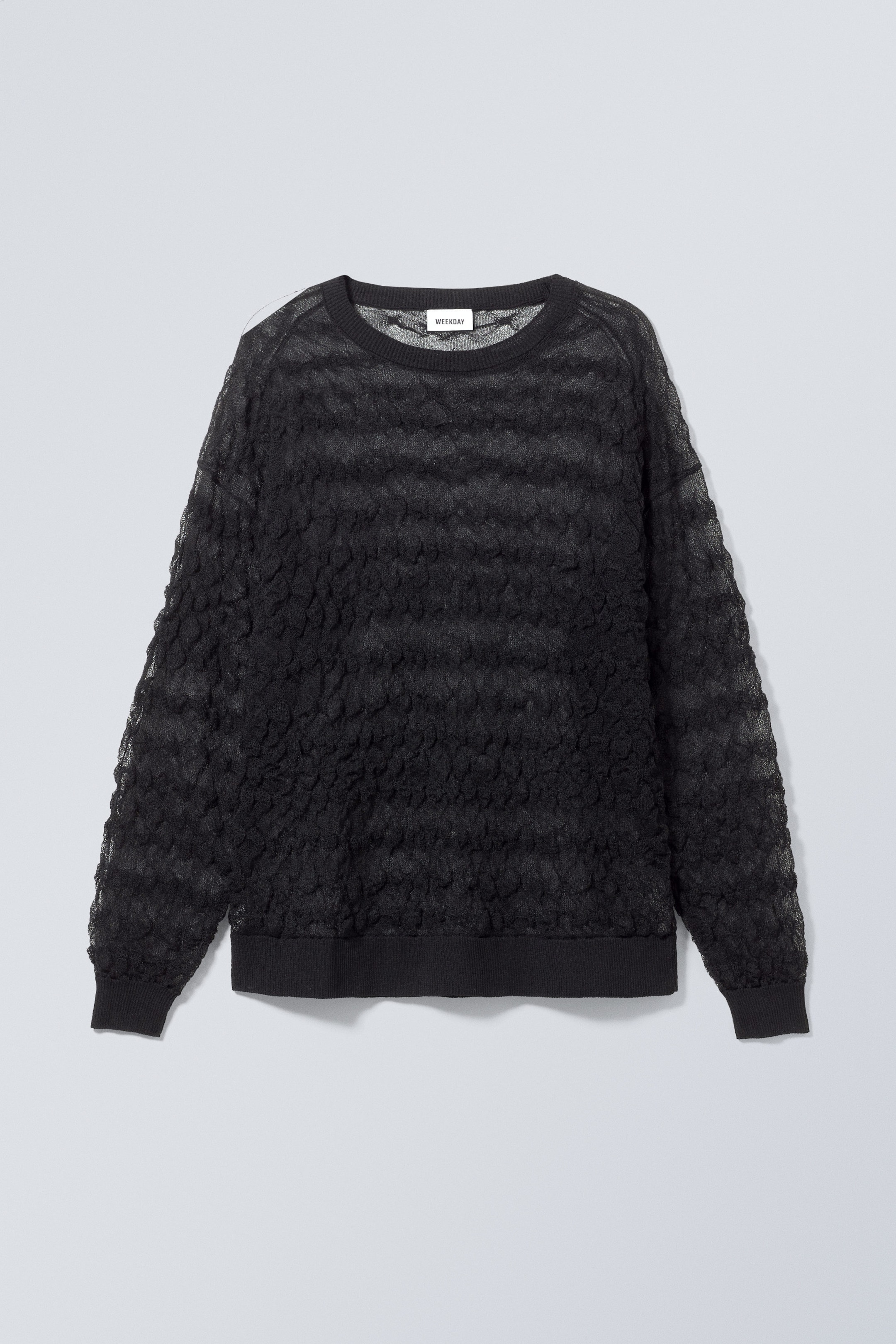 Schwarz - Semi-transparenter Oversized-Pullover Silva - 0
