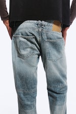 MC Blue - Medium Blue - Low-Rise Regular Straight Biker Jeans - 4