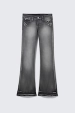 Black Moon - Grå - Booty Bei Low Waist Skinny Bootcut Jeans - 5