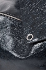 Dark Navy Blue - Large Faux Leather Clutch Bag - 4