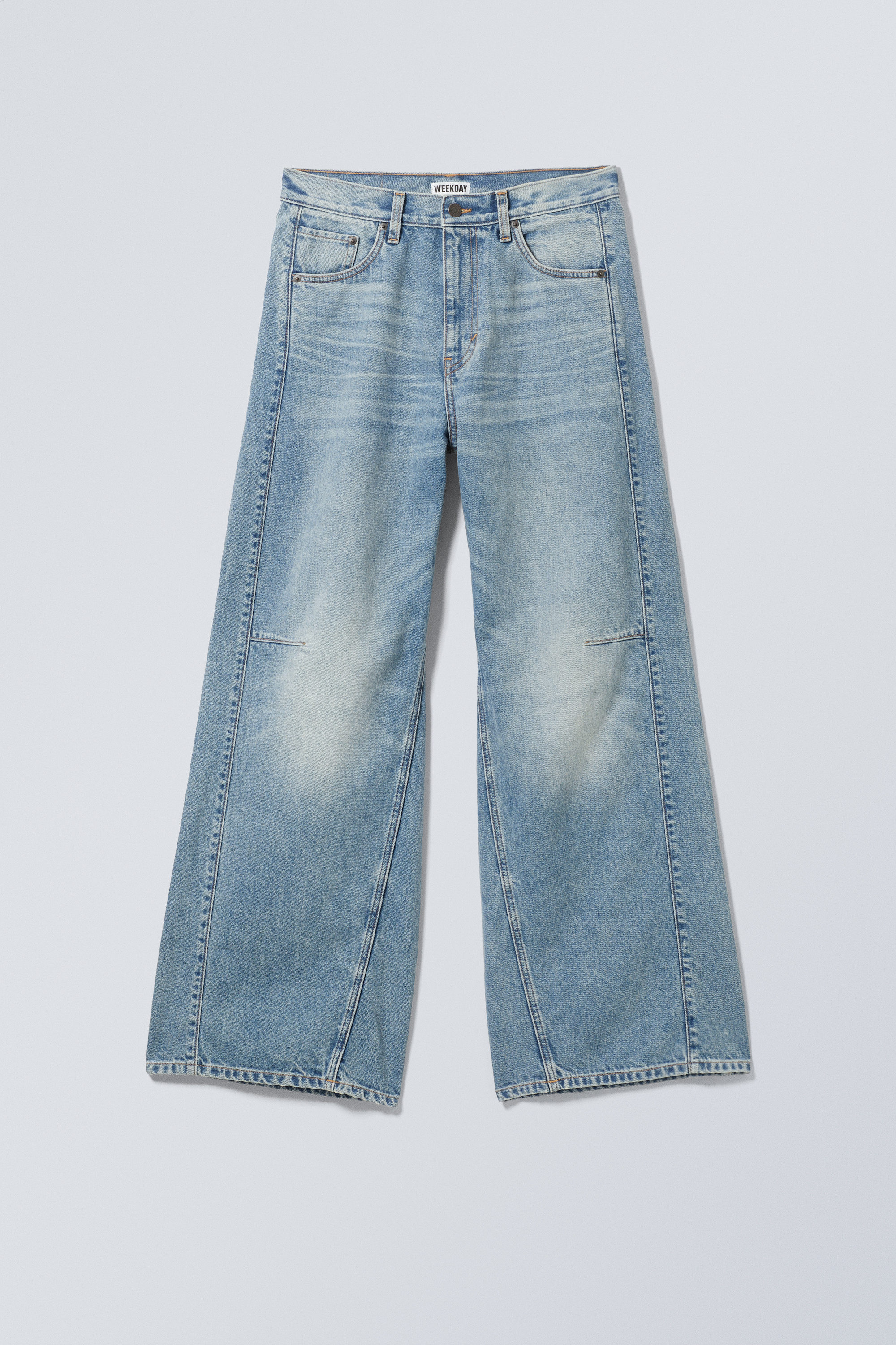 solar cut loose wide jeans - Seventeen Blue - Light Blue | Weekday WW