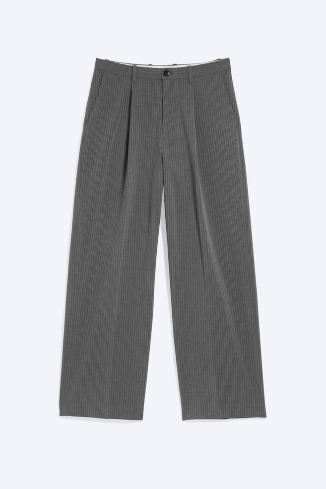 Pantalón sastre holgado Uno - Rayas gris oscuro/Verde caqui melange/Negro/Gris oscuro jaspeado - 1