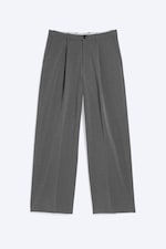 Pinstriped Dark Grey - Uno Loose Suit Trousers - 4