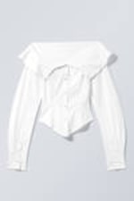 Wit - Scupturaal back-to-front overhemd - 1