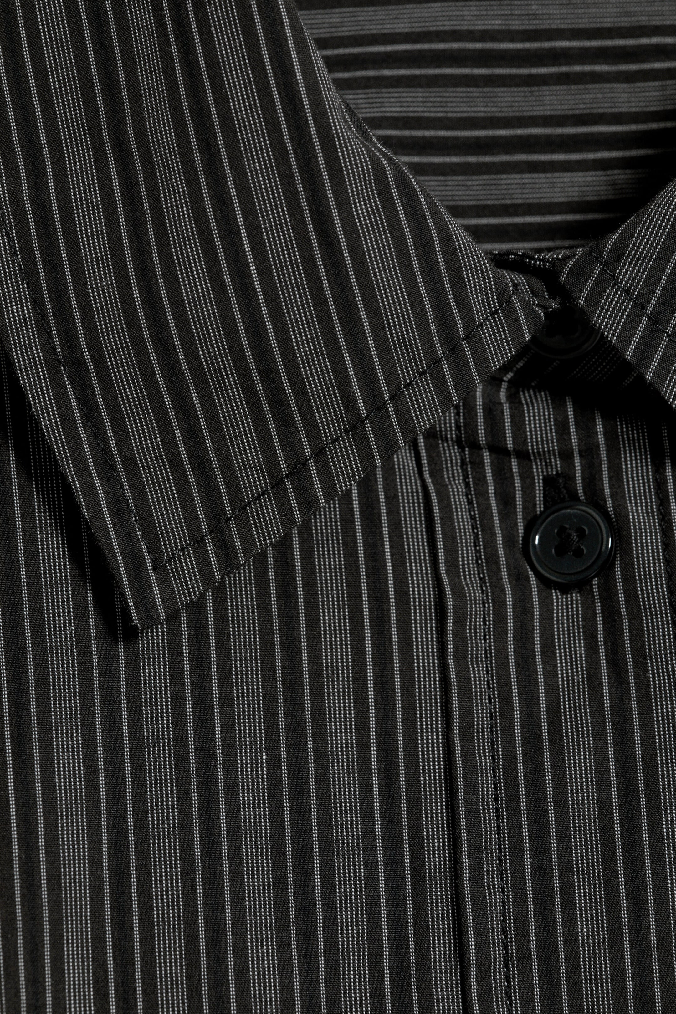 Striped Black - Oversized långärmad bomullsskjorta - 5