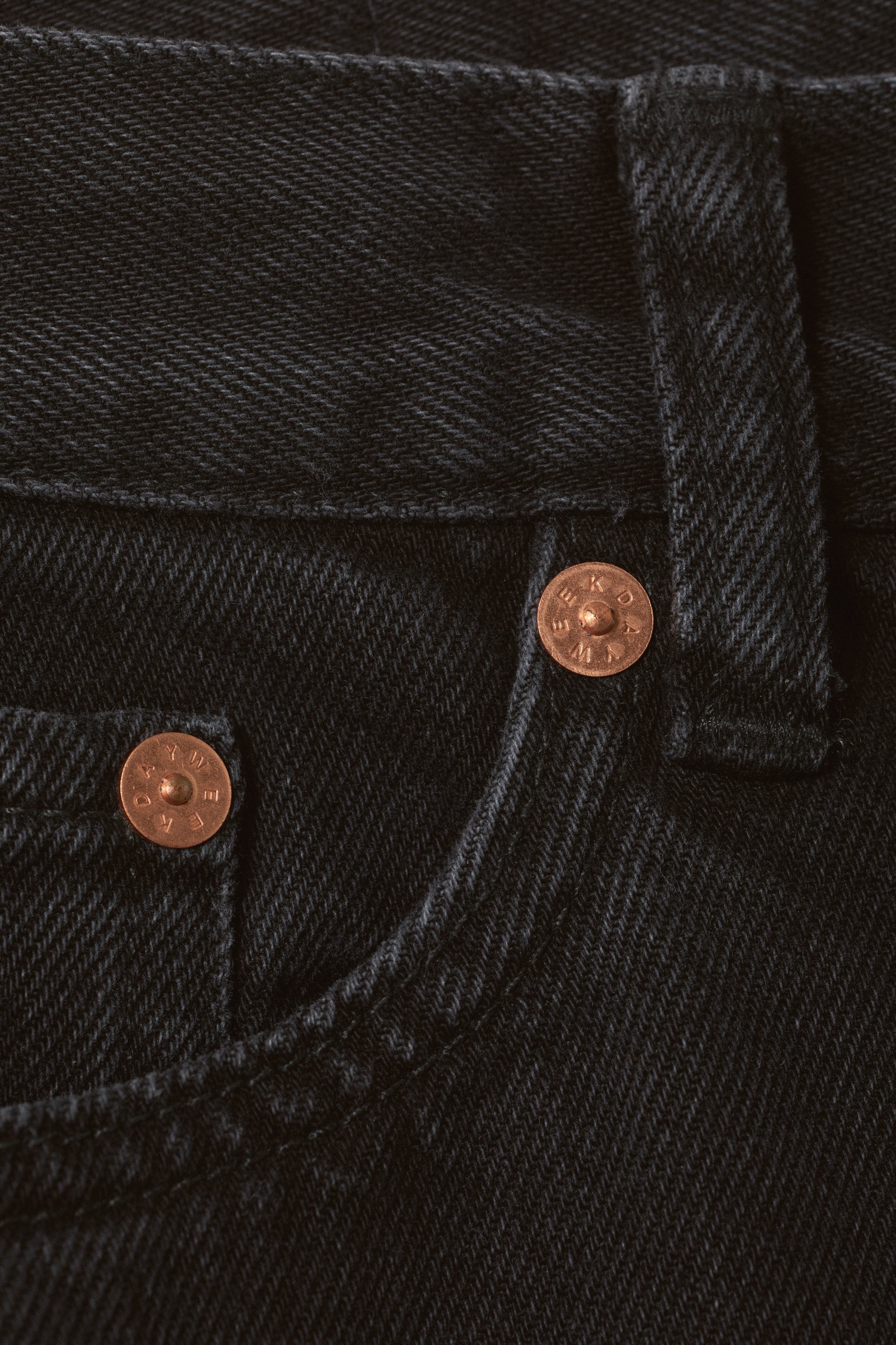 rail mid rise loose wide jeans - Ink Black - Black | Weekday EU