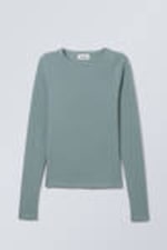 Dark Turquoise - Slim Fitted Long Sleeve - 0