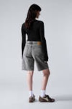 Grey faded - Grijs - Monterey denim short met lage taille - 2