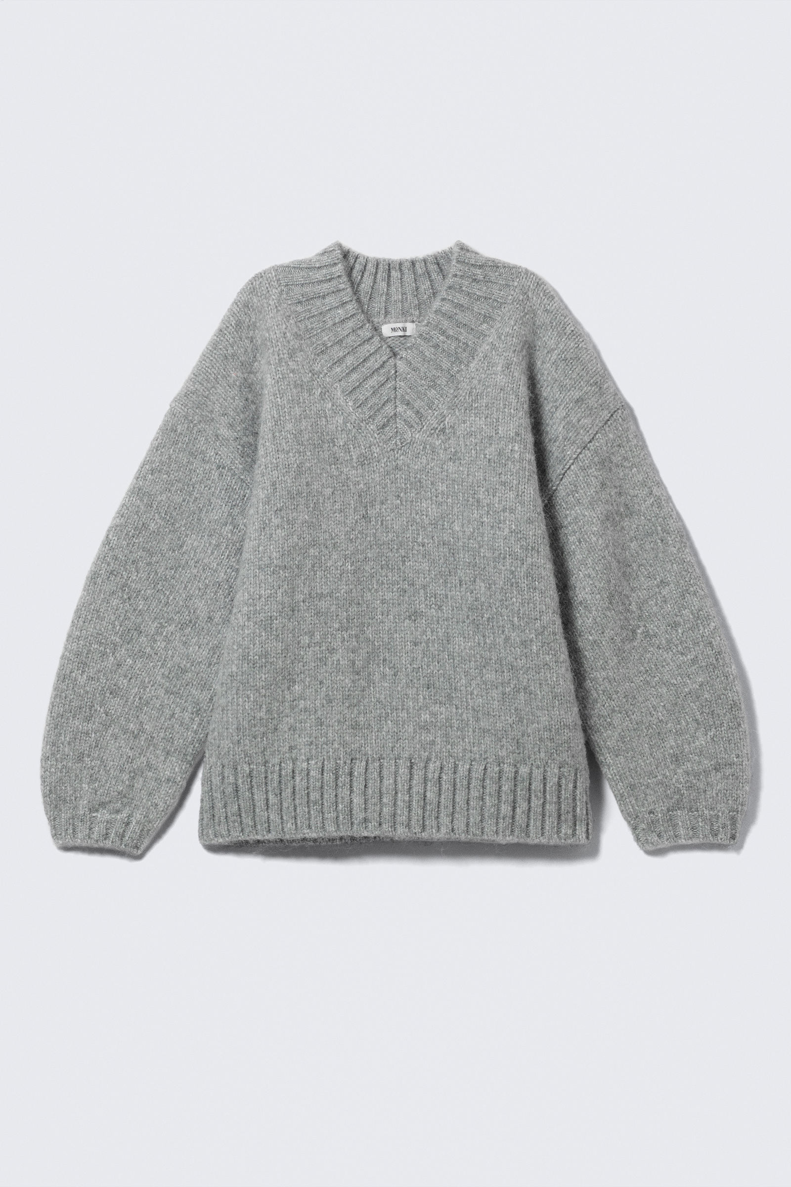 Oversized Knitted V-neck Sweater