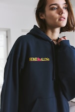 Dark Blue - Home Alone Loose-Fit Hoodie - 3