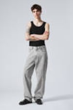 Monolith Grey - Light Grey - Galaxy Loose Straight Leg Jeans - 1