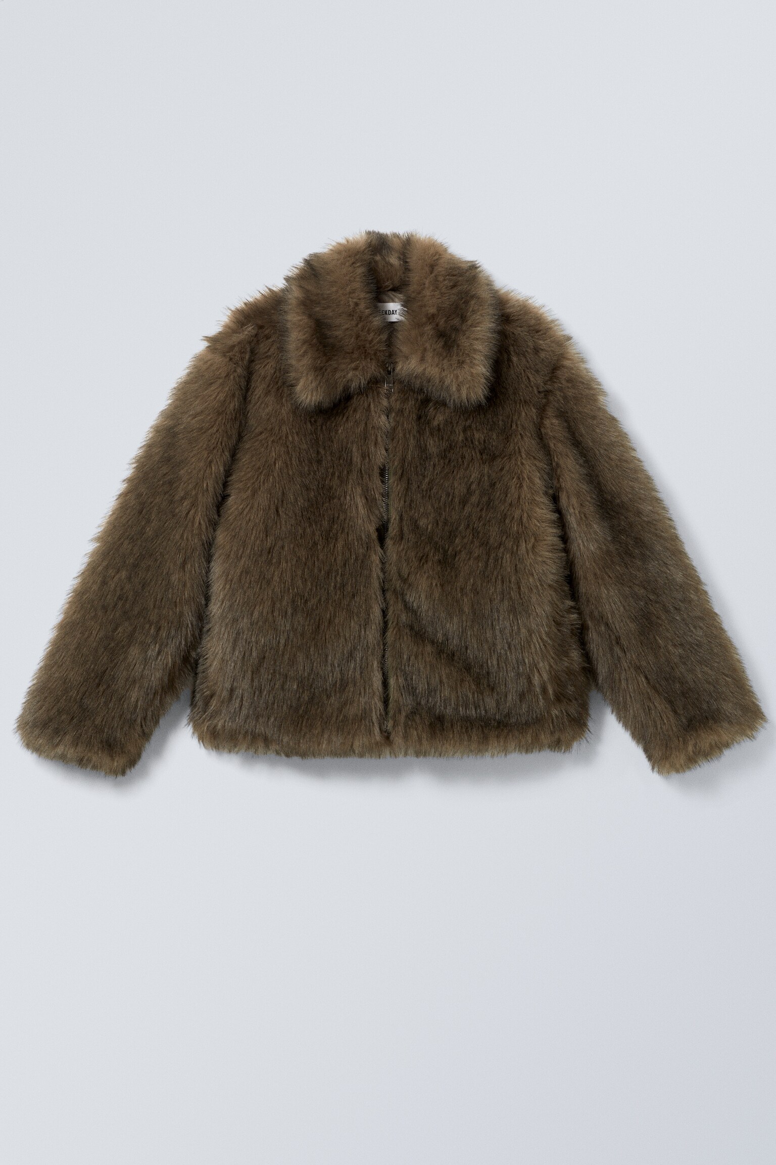 Faux Fur Jacket - Dark Brown