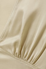 Light Dusty Beige - Sleeveless V-neck Satin Top - 5