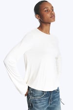 Weiß - Longsleeve-Top aus Viskose - 2