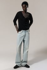 Ghost Blue - Light Blue - Mercury Mid Rise Relaxed Bootcut Leg Jeans - 0