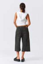 Washed Black - Galaxy Loose Twisted Denim Shorts - 8