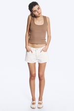 Dusty Mole - Ribbed Square Tank Top - 1