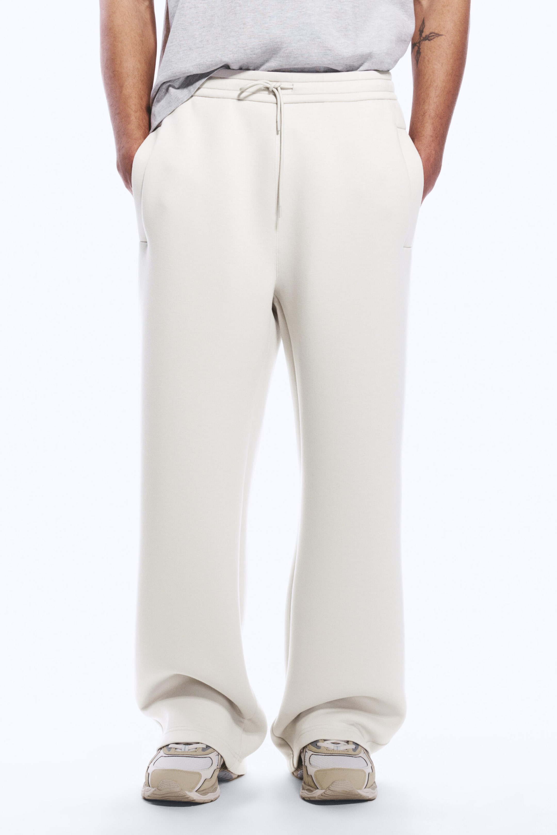 Helles Maulwurfsgrau - Locker geschnittene Scuba-Sweatpants - 1