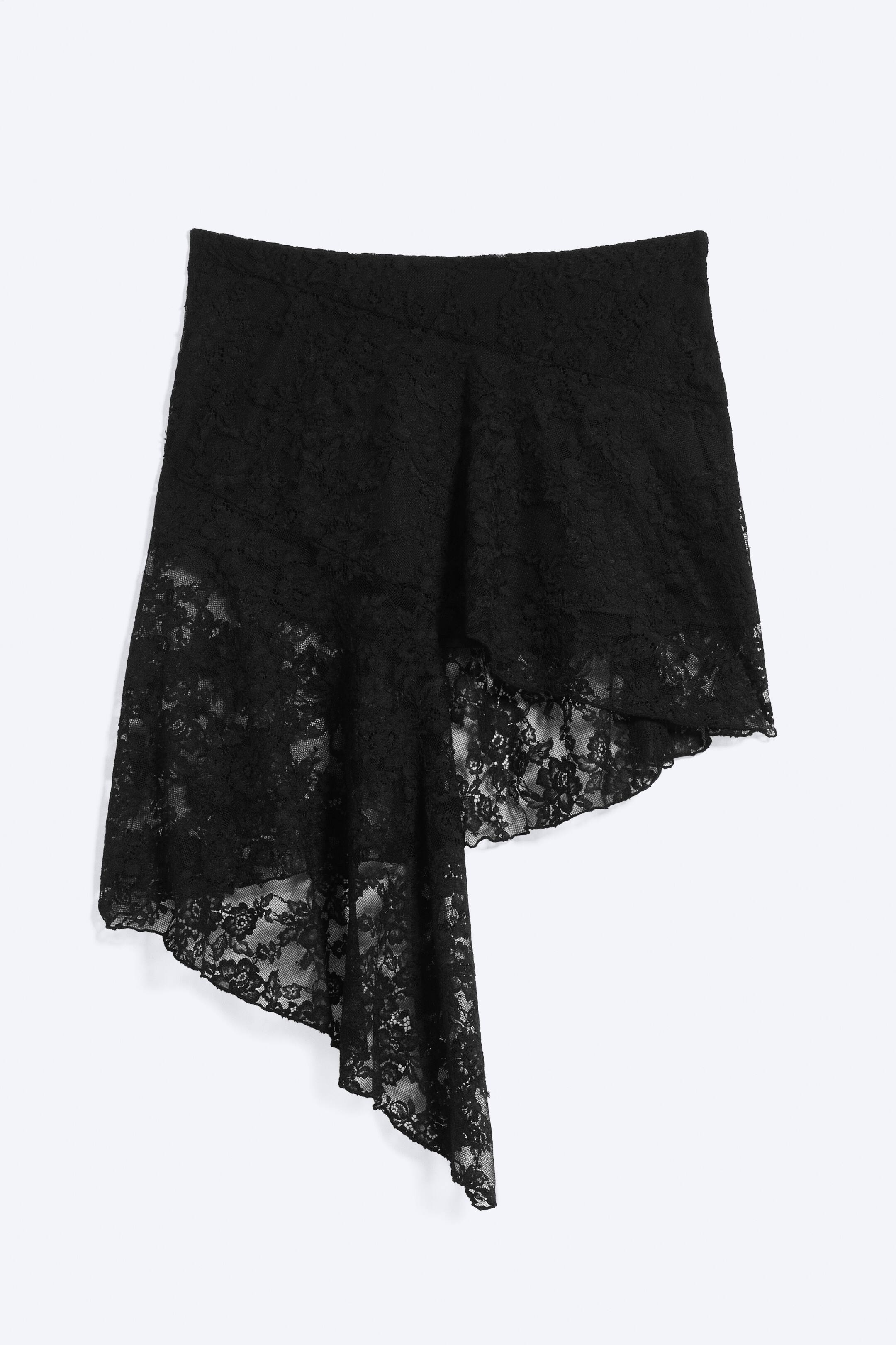 Größeres Bild ansehen: Asymmetrischer Minirock aus Spitze - Schwarz - Ladies | H&M DE 1
