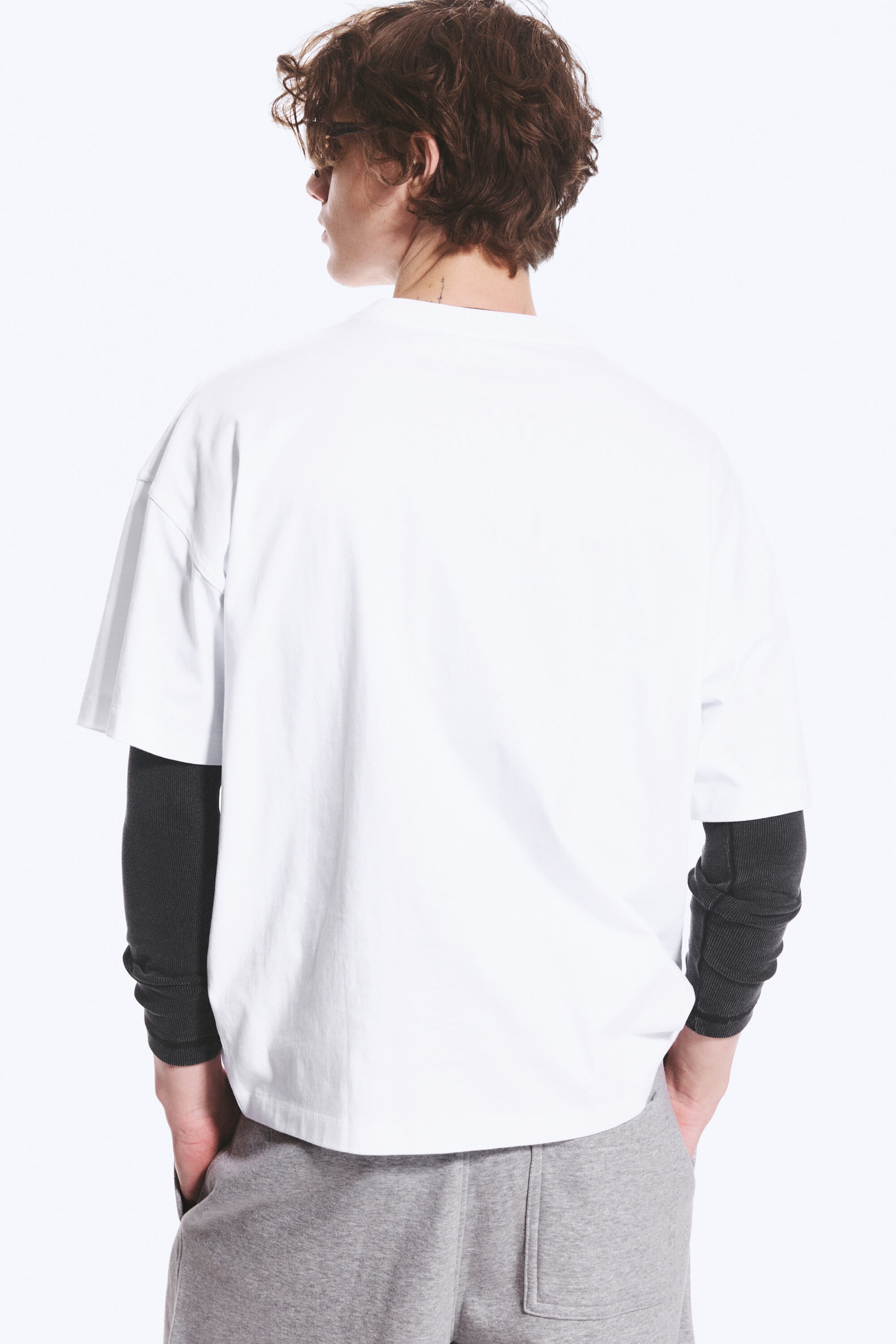 White - Alive - Oversized boxy T-shirt met grafische print - 3