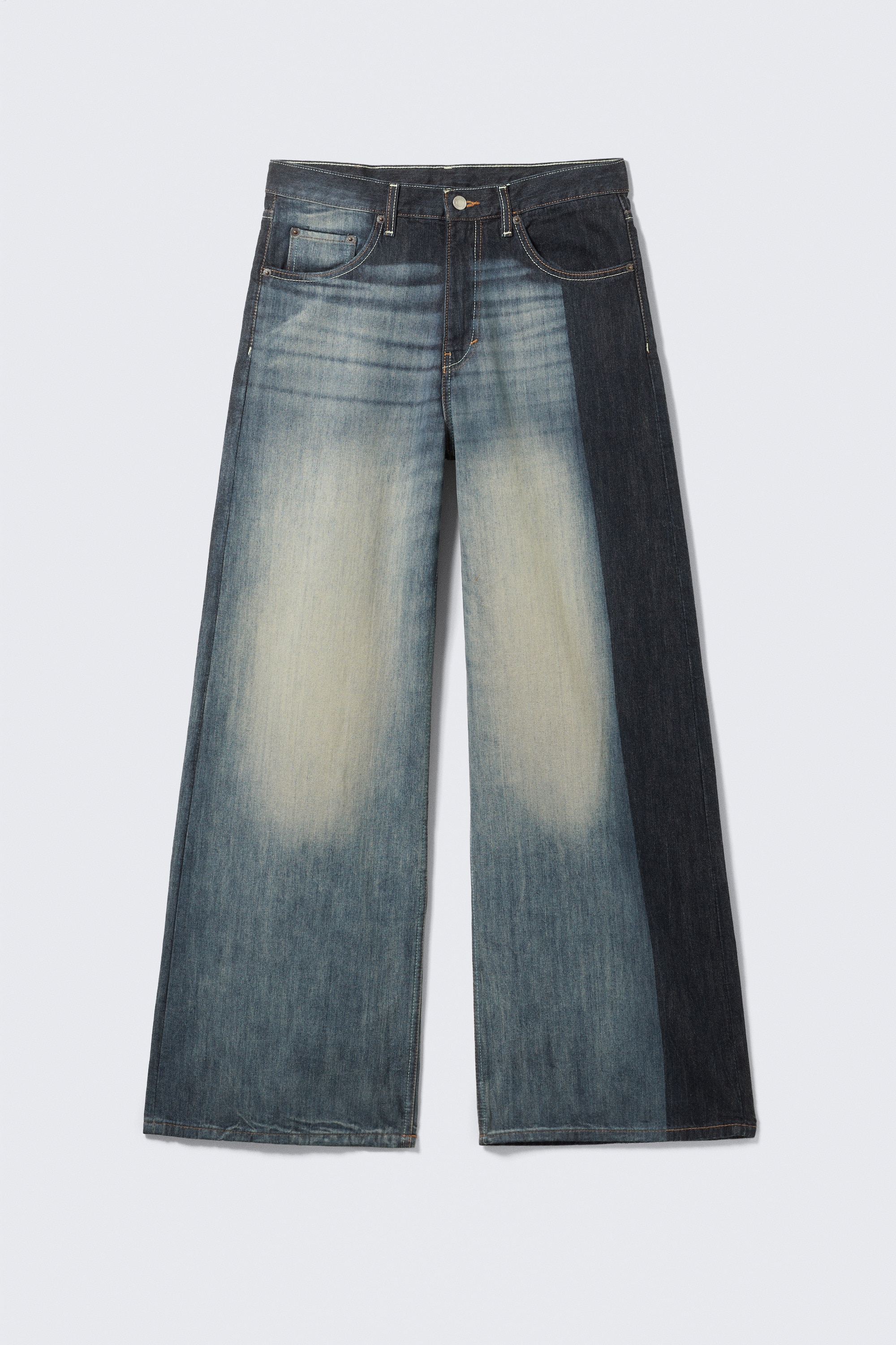 Solar Loose Wide Leg Unisex Jeans - Laser Board Blue - Medium Blue/Emerald Rinse - Dark Blue