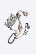 Beige/Silver - Multi Charm Keyring - 2