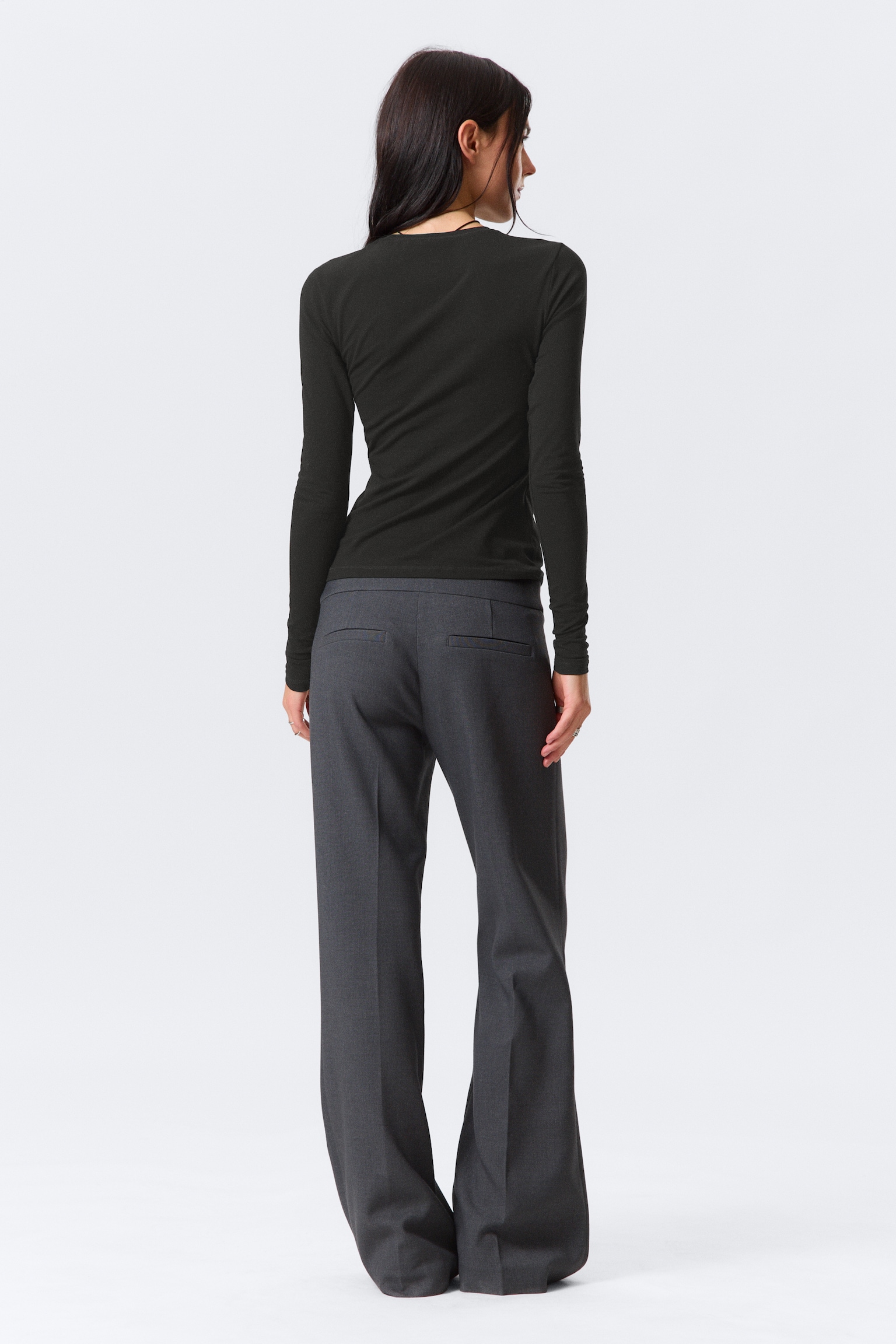 Slim Fitted Long Sleeve - Black/Dark Brown/White/Dark Dusty Blue/Dark Red/Dark Khaki Green/Bright Orange - 4