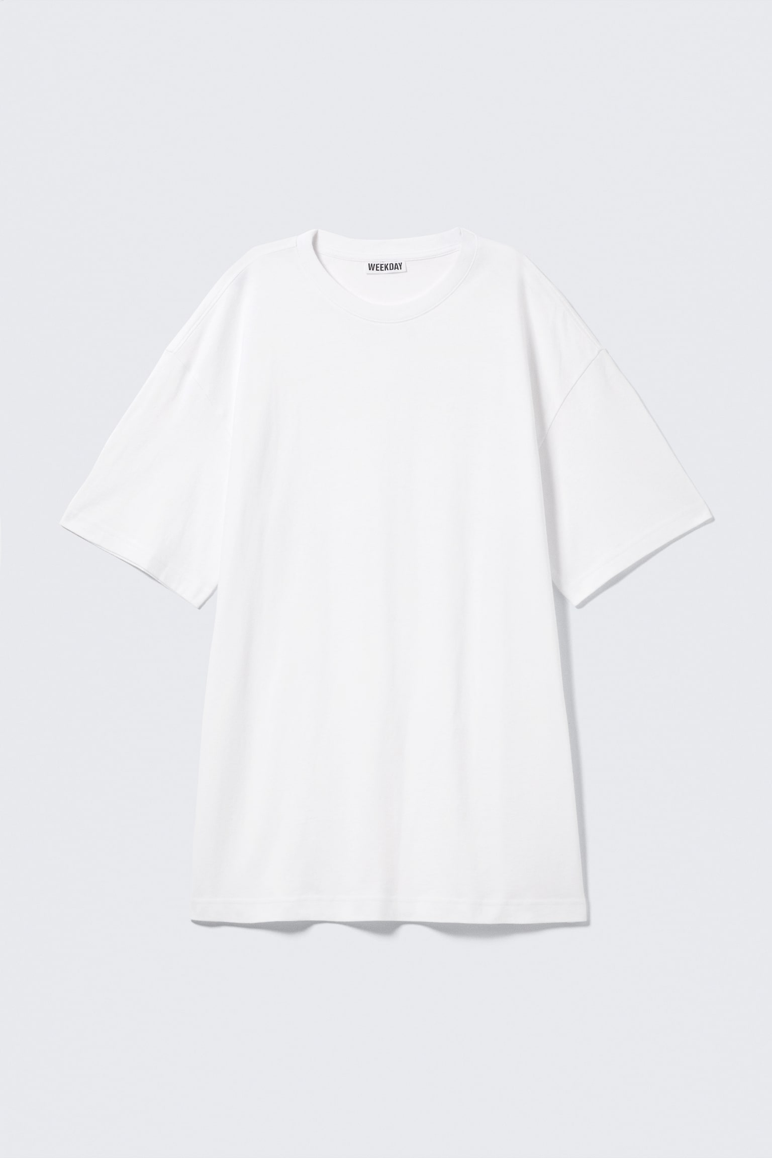 Abito T-shirt oversize in cotone - Bianco/Grigio polvere - 2