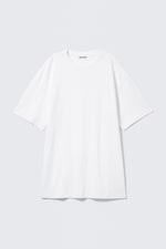Weiß - Oversized T-Shirtkleid aus Baumwolle - 4