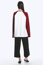 Weiß / Rot - Locker geschnittenes Raglan-Longsleeve - 3