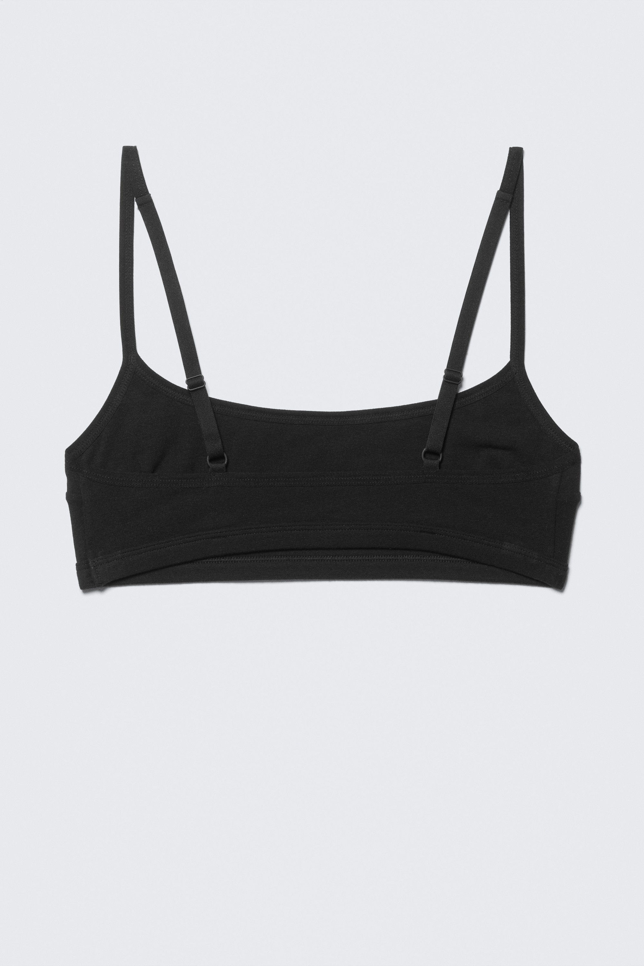 Black - Scooped Soft Cotton Bra - 4