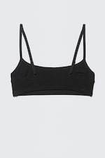 Black - Scooped Soft Cotton Bra - 4
