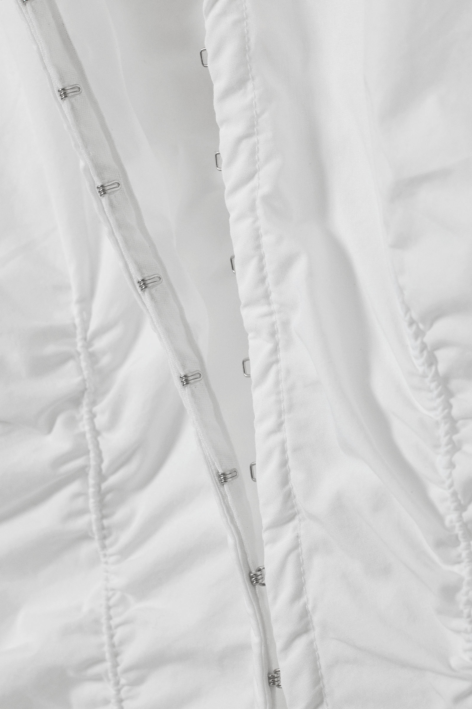 gathered poplin v-neck shirt - White | Weekday WW