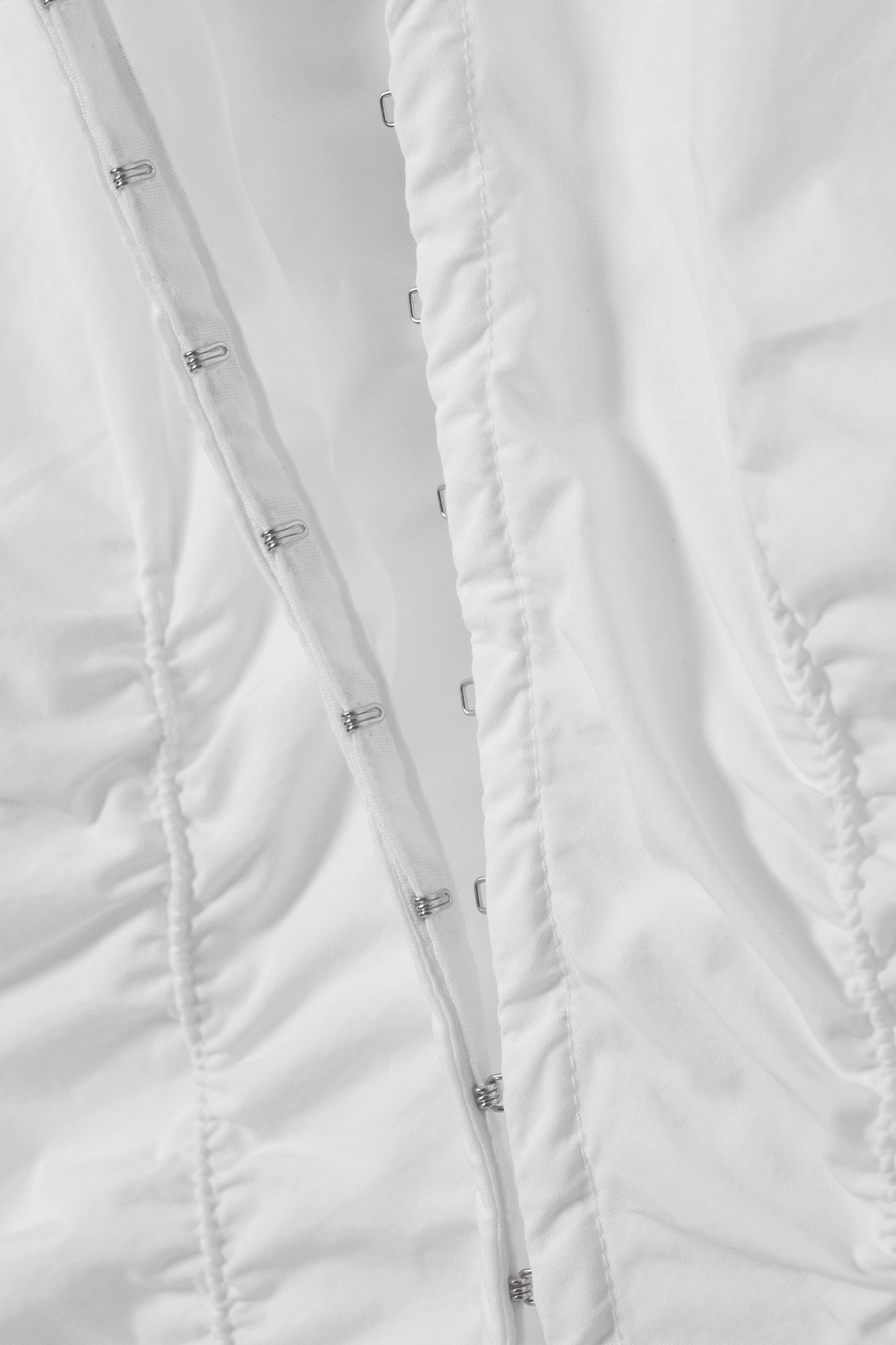 Vit - V-ringad poplin skjorta - 2
