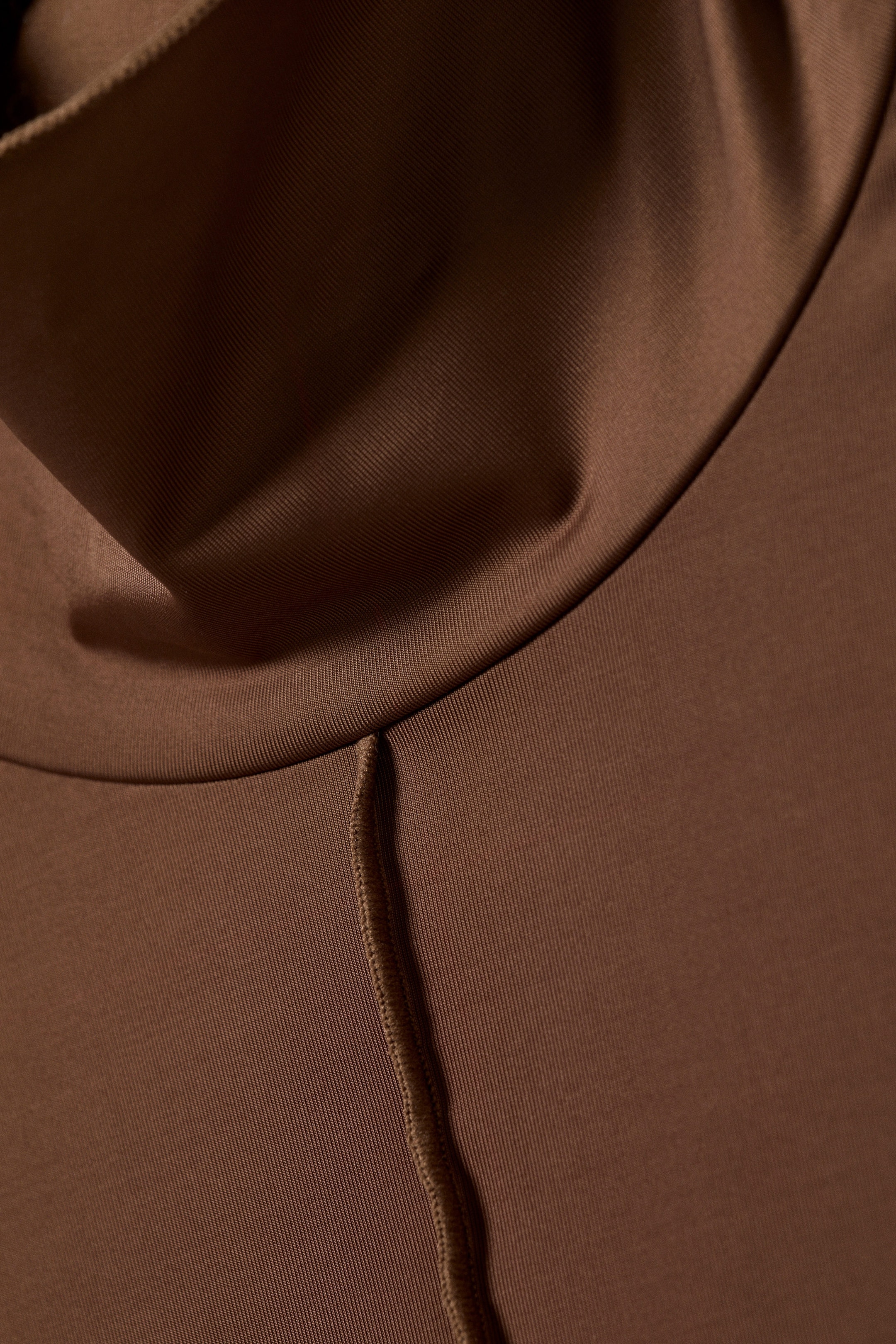 Brown - Fitted Turtleneck Top - 4