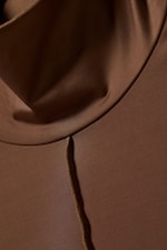 Brown - Fitted Turtleneck Top - 4