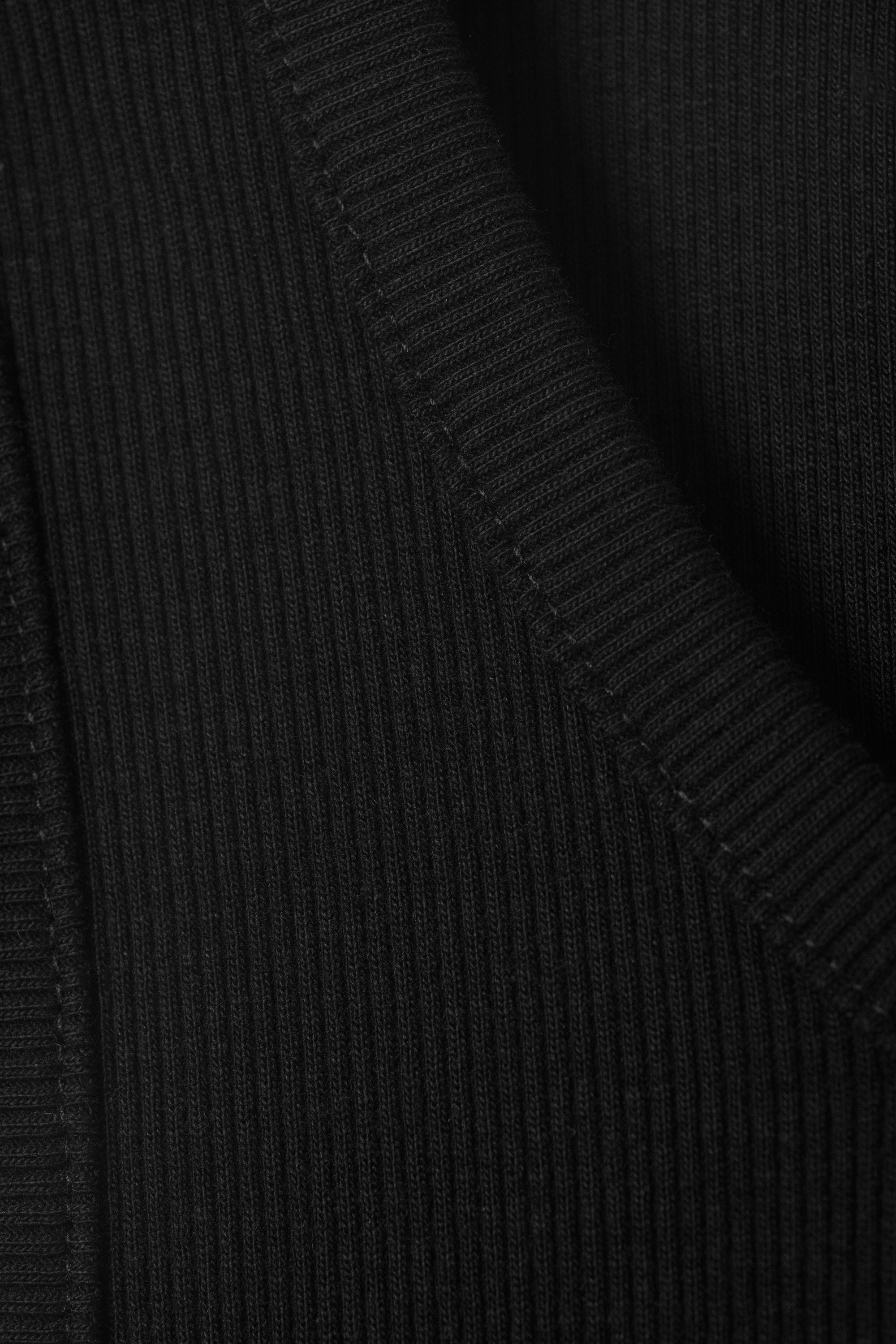 Black - Regular Fit Ribbed Tank Top - 4