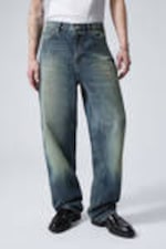 Gasoline Blue - Medium Blue - Galaxy Loose Straight Leg Jeans - 1