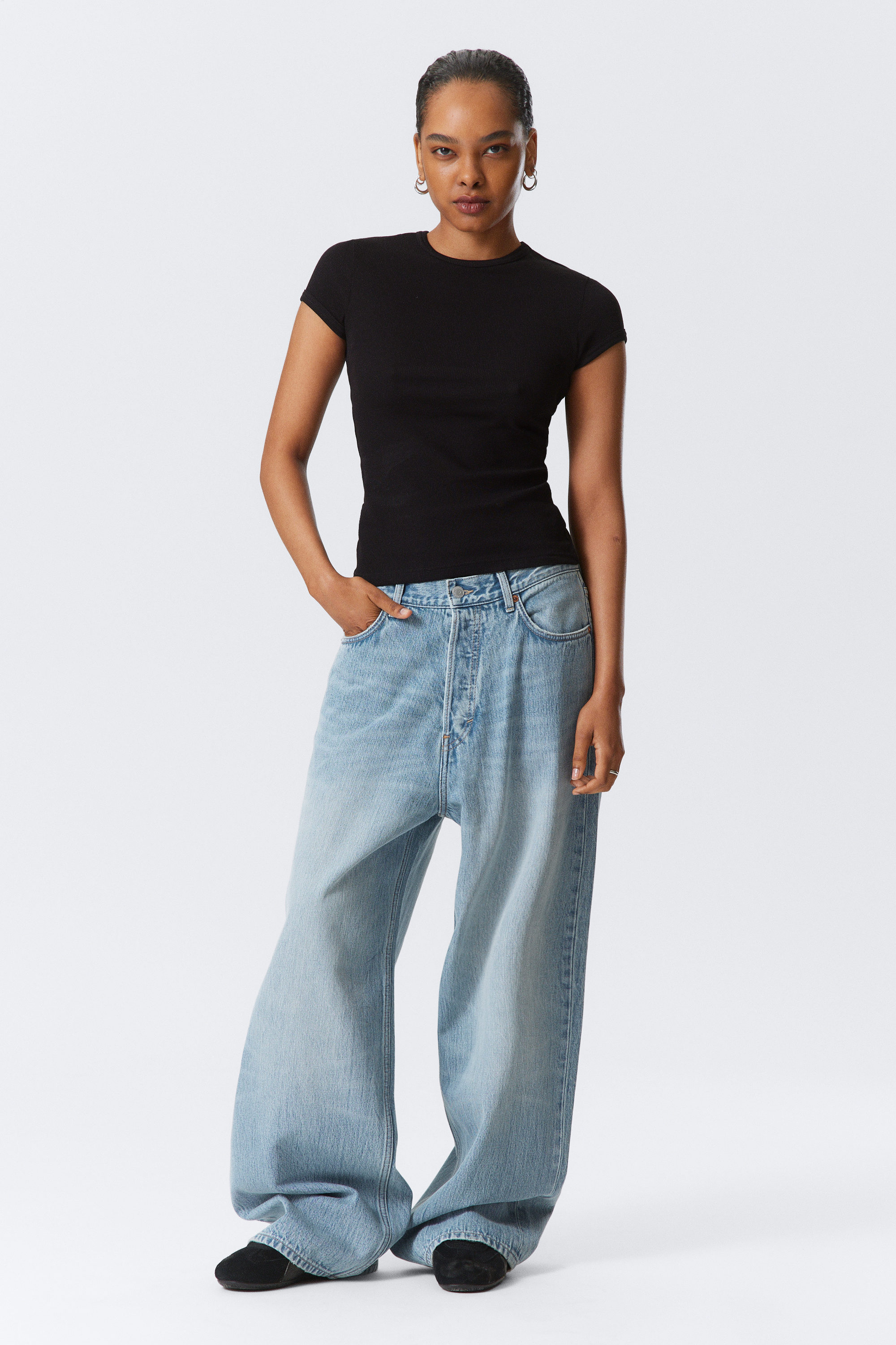 Blue Stream - Mittelblau - Astro Loose Baggy Leg Jeans - 9