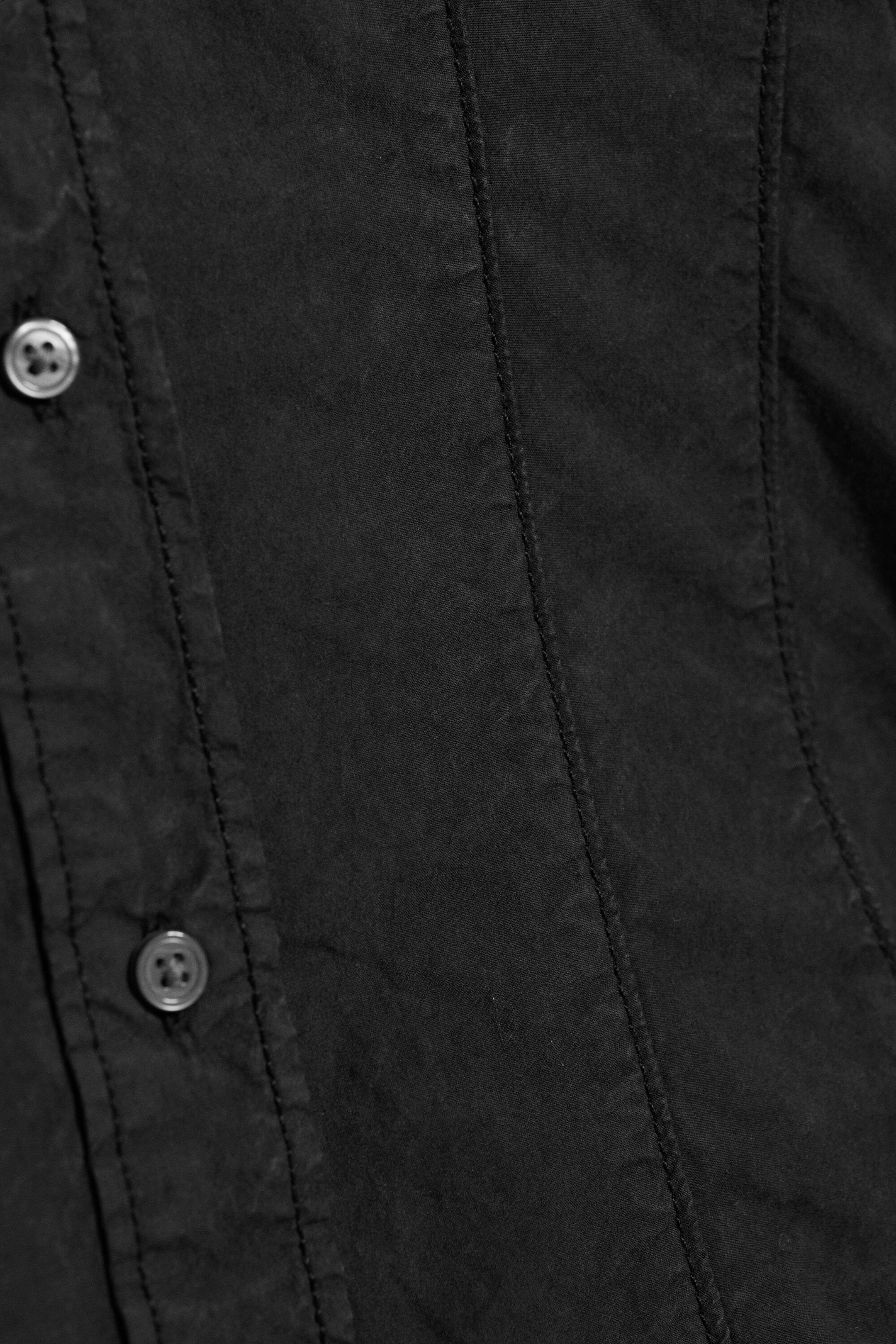 Black - Waisted A-Line Shirt - 4