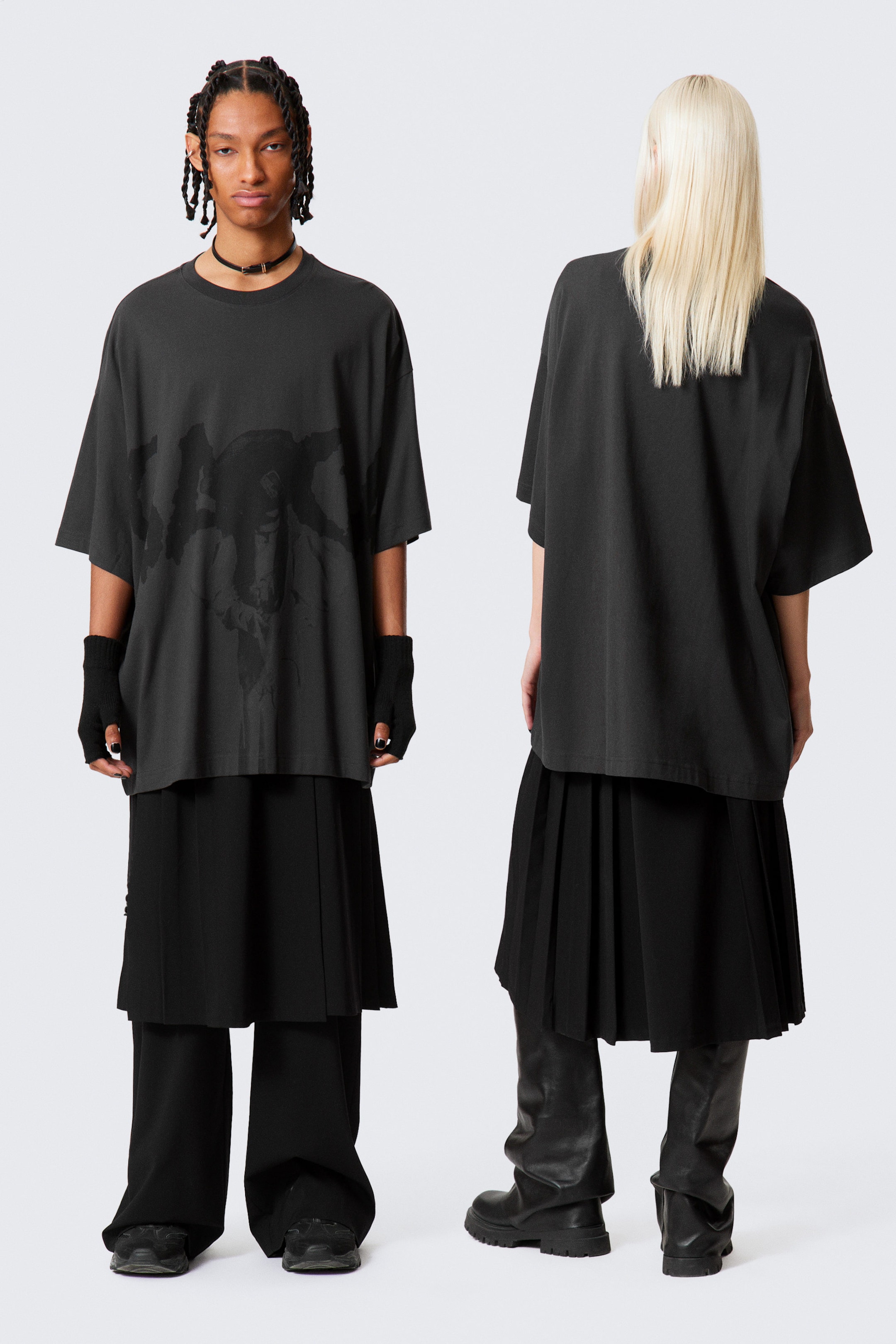 Off-black - Lady Gaga Long T-Shirt - 1