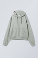 Dusty Grey - Boxy Midweight Zip Hoodie - 0
